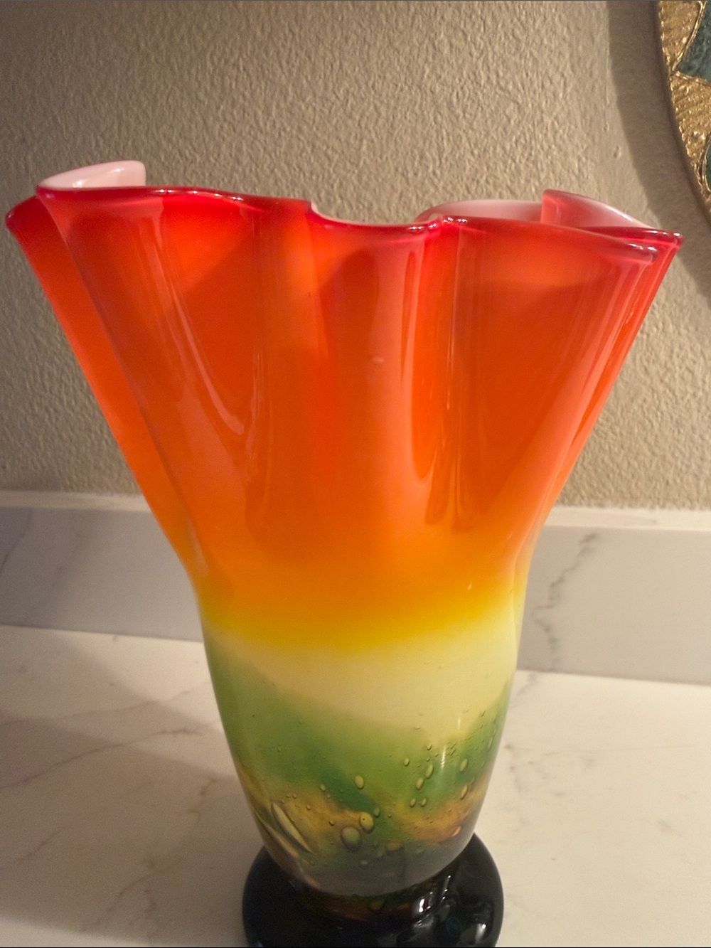 Art Glass Ruffled Vase Large - Picture 5 of 7